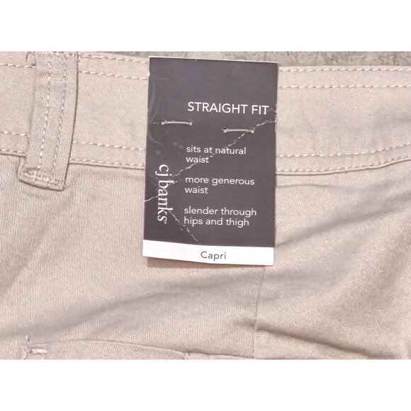 Cj Banks Womens Beige Capri Pants Straight Fit Stretch Size 16W Generous Waist - Picture 4 of 7